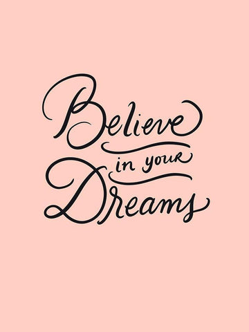 Believe Black Ornate Wood Framed Art Print with Double Matting by Batista, Dee