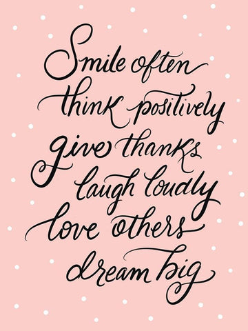 Smile Often White Modern Wood Framed Art Print with Double Matting by Batista, Dee