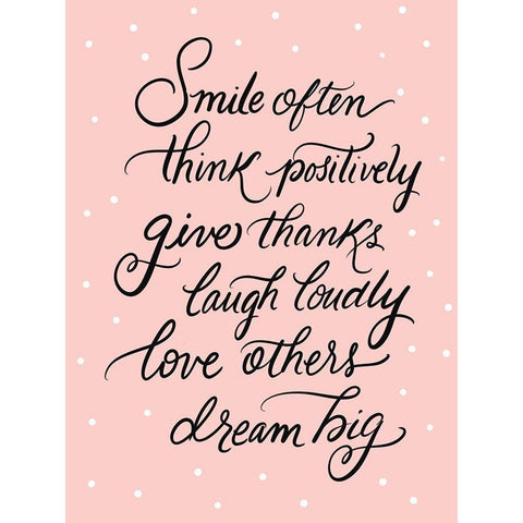 Smile Often Black Modern Wood Framed Art Print by Batista, Dee