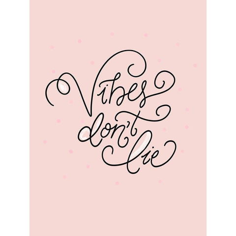 Vibes Dont Lie Black Modern Wood Framed Art Print with Double Matting by Batista, Dee