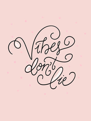 Vibes Dont Lie Black Ornate Wood Framed Art Print with Double Matting by Batista, Dee