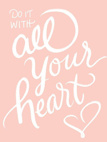 All Your Heart White Modern Wood Framed Art Print with Double Matting by Batista, Dee