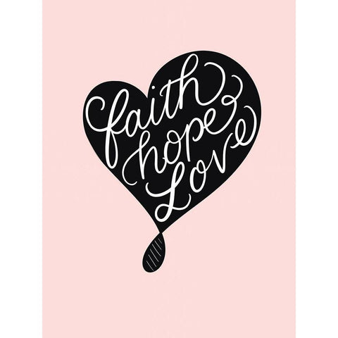 Faith Black Modern Wood Framed Art Print with Double Matting by Batista, Dee