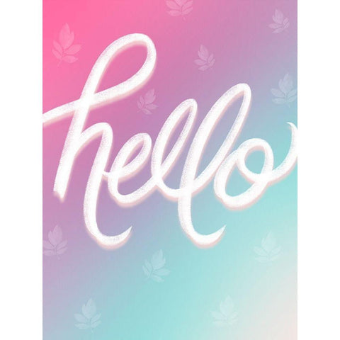 Hello White Modern Wood Framed Art Print by Batista, Dee