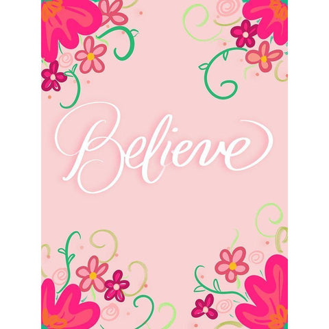 Believe White Modern Wood Framed Art Print by Batista, Dee