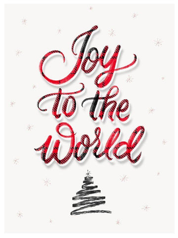 Joy to the World White Modern Wood Framed Art Print with Double Matting by Batista, Dee