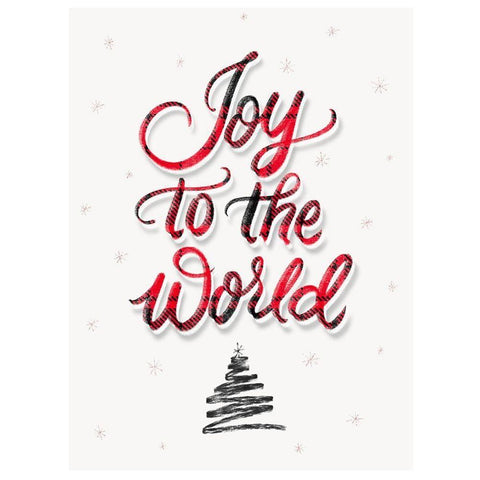 Joy to the World Black Modern Wood Framed Art Print with Double Matting by Batista, Dee
