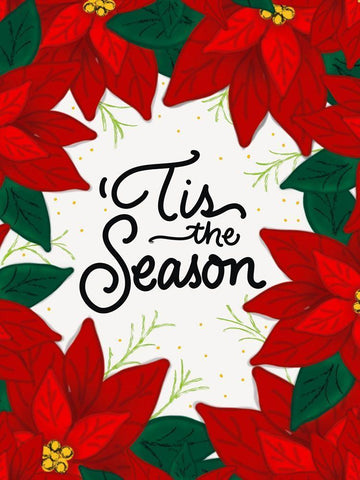 Tis the Season White Modern Wood Framed Art Print with Double Matting by Batista, Dee