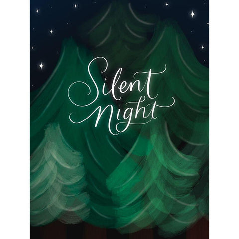 Silent Night White Modern Wood Framed Art Print by Batista, Dee
