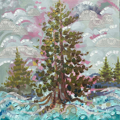 Mama Cedar White Modern Wood Framed Art Print by Ihde, McKenna