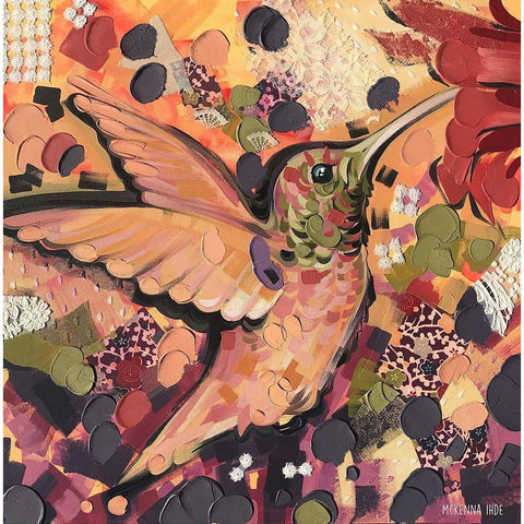 Hummingbird II Gold Ornate Wood Framed Art Print with Double Matting by Ihde, McKenna
