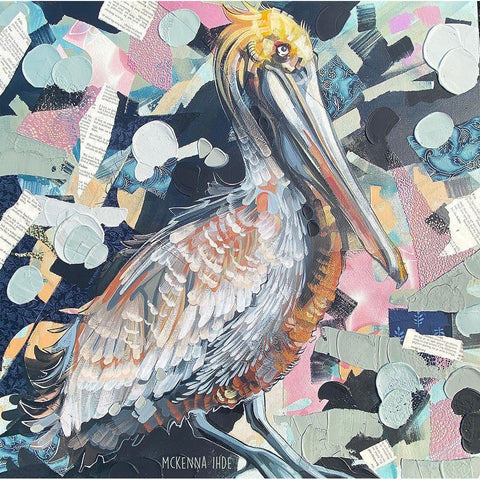 Pelican Black Modern Wood Framed Art Print with Double Matting by Ihde, McKenna