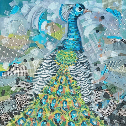 Pride of the Peacock Gold Ornate Wood Framed Art Print with Double Matting by Ihde, McKenna