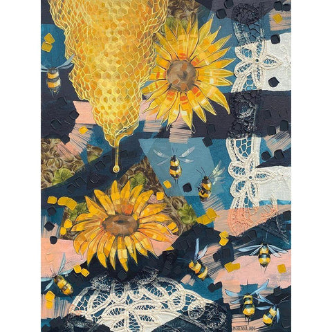 Sunflowers Black Modern Wood Framed Art Print with Double Matting by Ihde, McKenna