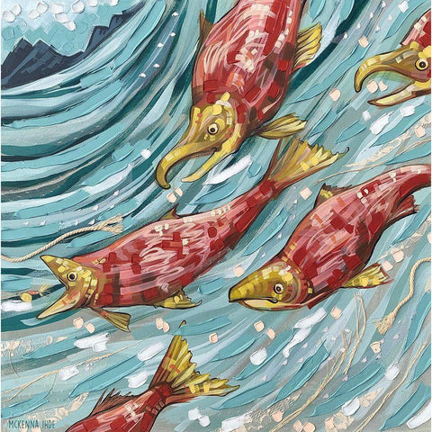 Lets Go to the River Black Modern Wood Framed Art Print by Ihde, McKenna