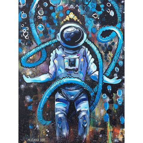 Moonman Black Modern Wood Framed Art Print by Ihde, McKenna