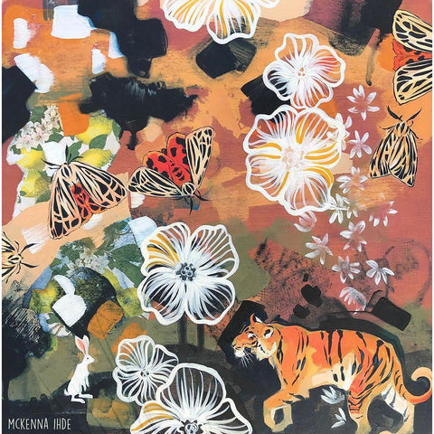 Tiger Timer Black Modern Wood Framed Art Print by Ihde, McKenna