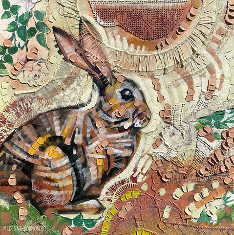 Rabbit Black Modern Wood Framed Art Print by Kornowski, McKenna