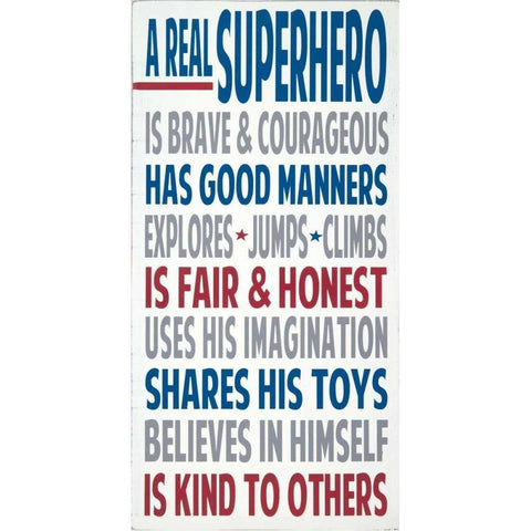 Real Superhero Black Modern Wood Framed Art Print with Double Matting by Words for the Soul