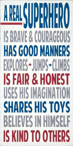 Real Superhero White Modern Wood Framed Art Print with Double Matting by Words for the Soul