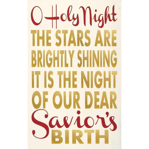 O Holy Night White Modern Wood Framed Art Print by Words for the Soul