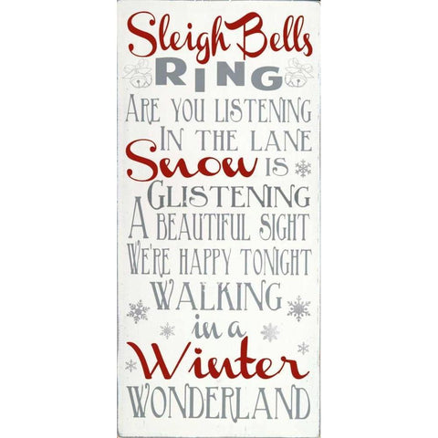 Sleigh Bells White Modern Wood Framed Art Print by Words for the Soul