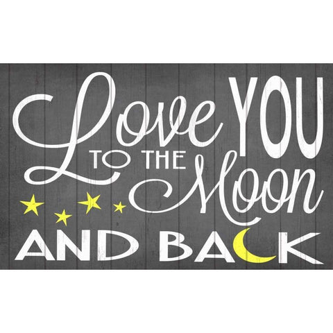 Love You to the Moon Gold Ornate Wood Framed Art Print with Double Matting by Words for the Soul