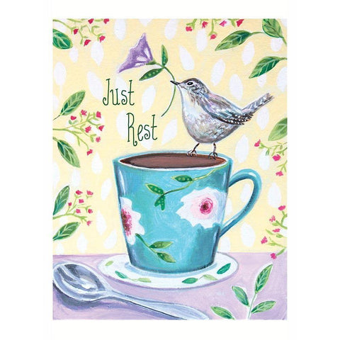 Rest Bird White Modern Wood Framed Art Print by Tyndall, Elizabeth