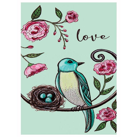 Love Bird White Modern Wood Framed Art Print by Tyndall, Elizabeth