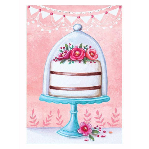 Chic Birthday Cake Gold Ornate Wood Framed Art Print with Double Matting by Tyndall, Elizabeth