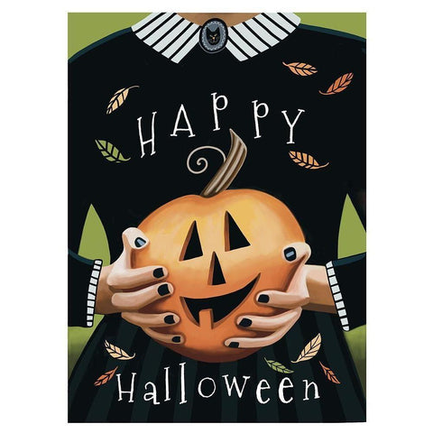 Halloween Witch Gold Ornate Wood Framed Art Print with Double Matting by Tyndall, Elizabeth