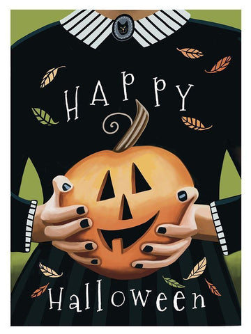 Halloween Witch White Modern Wood Framed Art Print with Double Matting by Tyndall, Elizabeth