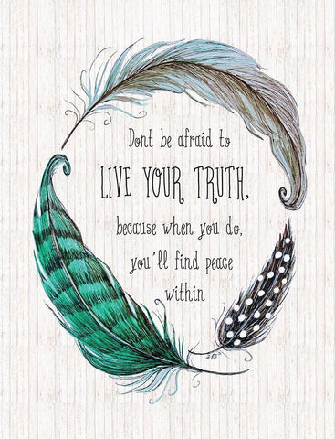 Live Your Truth Black Ornate Wood Framed Art Print with Double Matting by Tyndall, Elizabeth