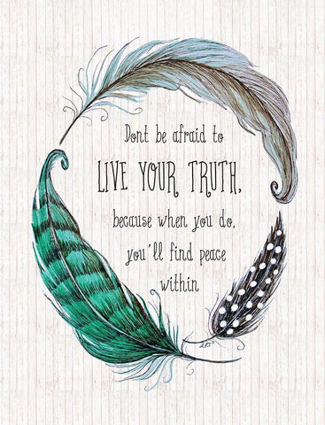 Live Your Truth White Modern Wood Framed Art Print with Double Matting by Tyndall, Elizabeth