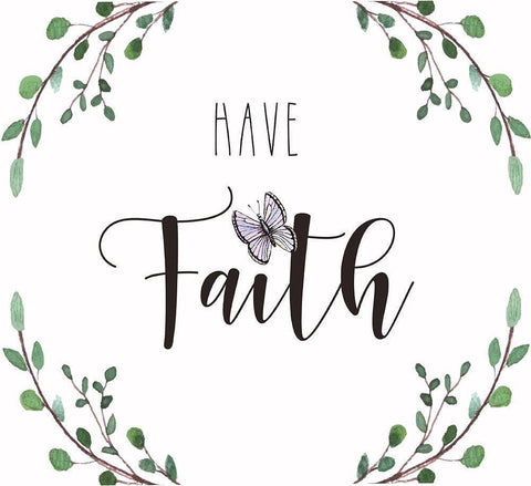 Have Faith White Modern Wood Framed Art Print with Double Matting by Tyndall, Elizabeth