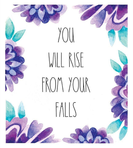 You Will Rise White Modern Wood Framed Art Print with Double Matting by Tyndall, Elizabeth