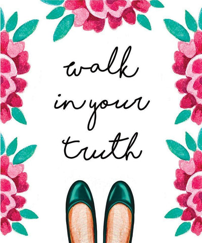 Walk in Your Truth White Modern Wood Framed Art Print with Double Matting by Tyndall, Elizabeth