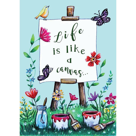 Life is Like a Canvas White Modern Wood Framed Art Print by Tyndall, Elizabeth