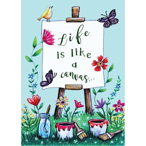 Life is Like a Canvas Black Modern Wood Framed Art Print with Double Matting by Tyndall, Elizabeth