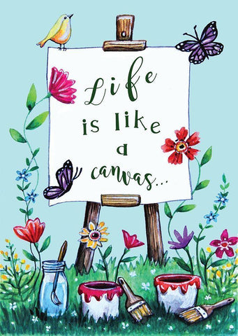 Life is Like a Canvas Black Ornate Wood Framed Art Print with Double Matting by Tyndall, Elizabeth