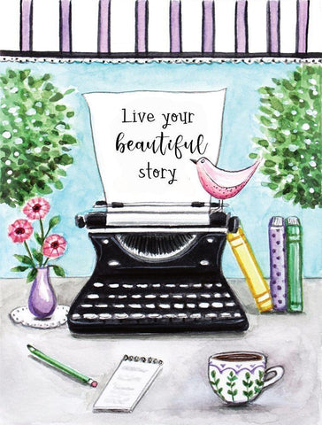 Live Your Beautiful Story White Modern Wood Framed Art Print with Double Matting by Tyndall, Elizabeth