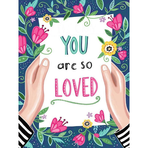 You Are So Loved Black Modern Wood Framed Art Print with Double Matting by Tyndall, Elizabeth