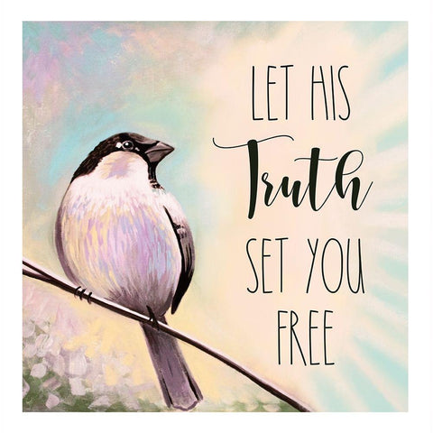 Let His Truth White Modern Wood Framed Art Print with Double Matting by Tyndall, Elizabeth