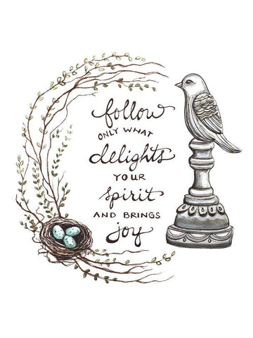Follow What Delights White Modern Wood Framed Art Print with Double Matting by Tyndall, Elizabeth