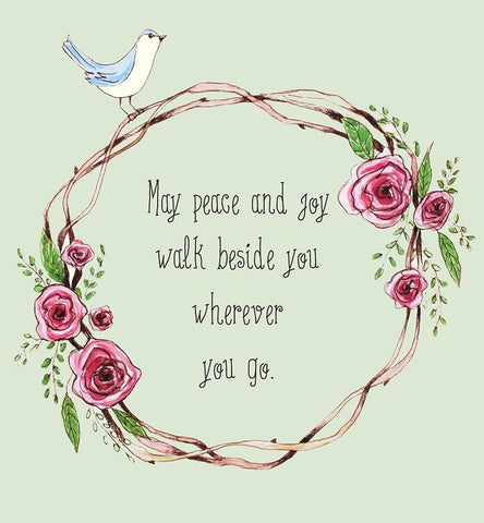 Peace and Joy White Modern Wood Framed Art Print with Double Matting by Tyndall, Elizabeth