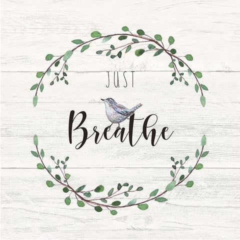 Just Breathe White Modern Wood Framed Art Print with Double Matting by Tyndall, Elizabeth