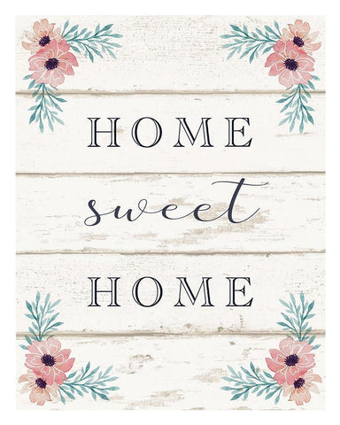 Home Sweet Home White Modern Wood Framed Art Print with Double Matting by Tyndall, Elizabeth