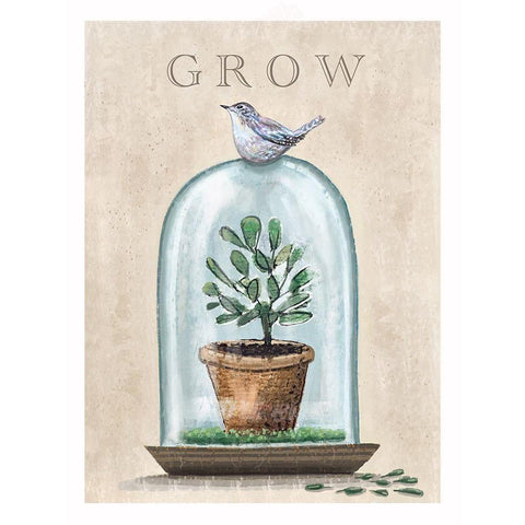 Grow Terrarium Black Modern Wood Framed Art Print by Tyndall, Elizabeth