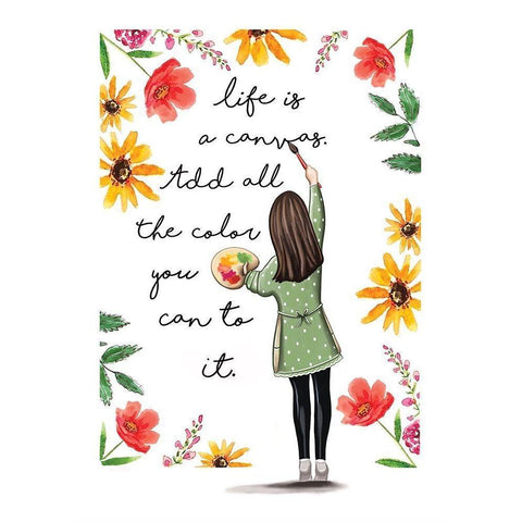 Life is a Colorful Canvas Black Modern Wood Framed Art Print with Double Matting by Tyndall, Elizabeth