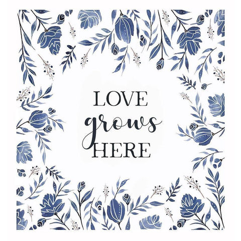 Love Grows Here Black Modern Wood Framed Art Print with Double Matting by Tyndall, Elizabeth